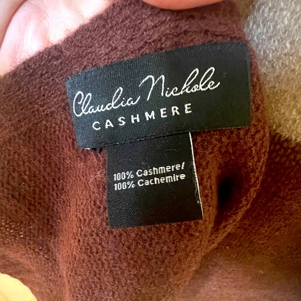 Claudia Nichole 100% cashmere scarf, brown, long
